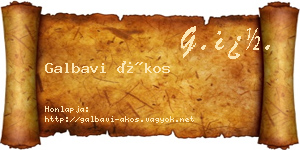 Galbavi Ákos névjegykártya